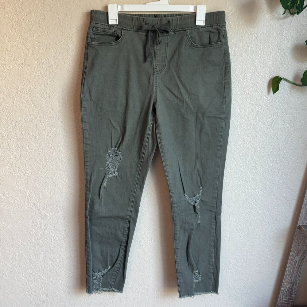Royalty for Me Olive Green Distressed Jogger Jeans Size L